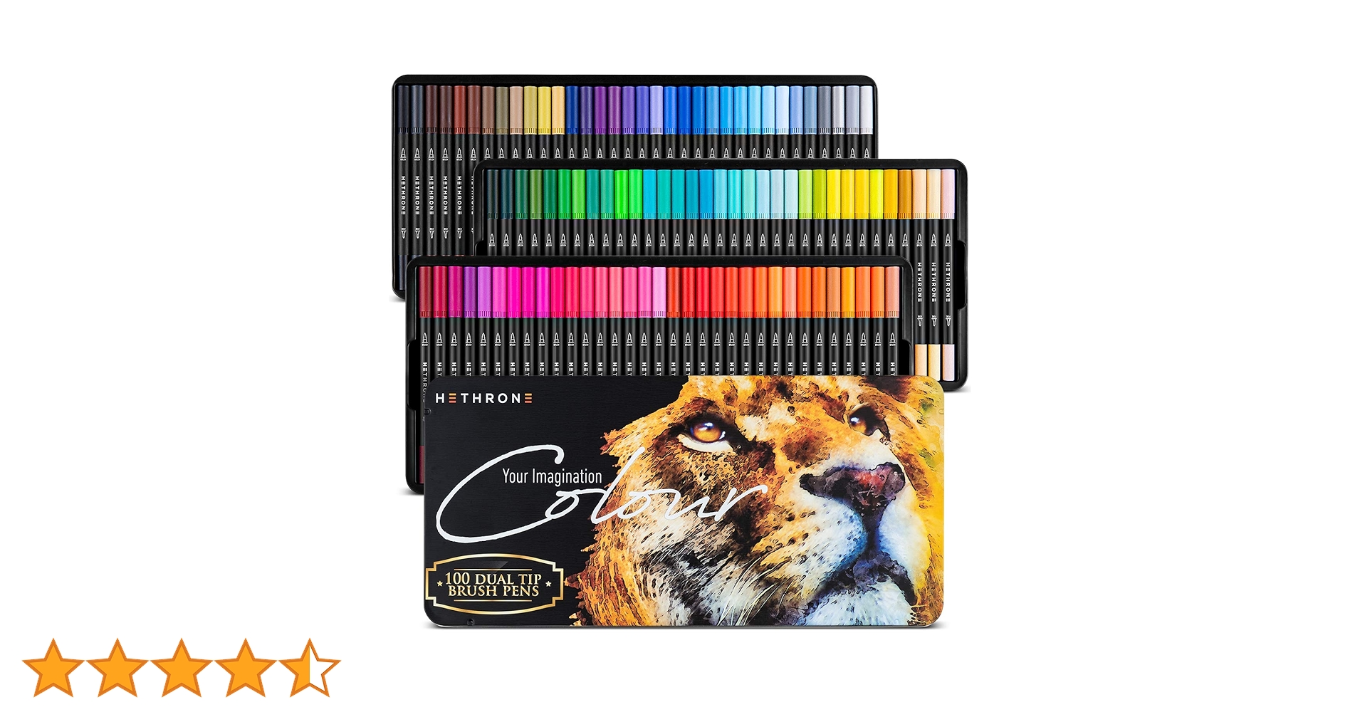 Hethrone Dual Tip Brush Pens 100 Colors Art Markers Brush with